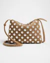 Khaite Lina Medium Studded Suede Crossbody Bag