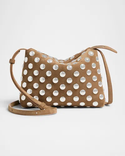Khaite Lina Medium Studded Suede Crossbody Bag