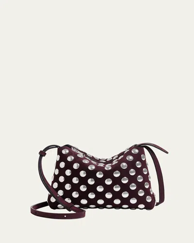 Khaite Lina Medium Studded Suede Crossbody Bag