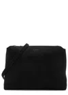 Khaite Lina Medium Suede Cross-body Bag In Black