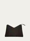 Khaite Medium Lina Suede Crossbody Bag In Black