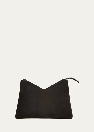 KHAITE LINA MEDIUM SUEDE CROSSBODY BAG