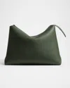 Khaite Lina Medium Zip Leather Crossbody Bag In Green