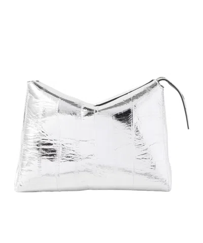 Khaite Lina Pleated Clutch In Metallic