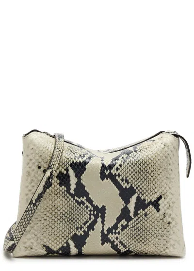 Khaite Lina Python-effect Leather Cross-body Bag In Natural