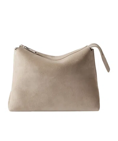 Khaite Lina Suede Pouch In Neutrals