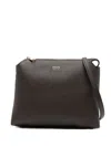 Khaite Lina Zip-top Leather Shoulder Bag In Brown