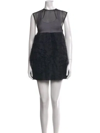 Pre-owned Khaite Linen Mini Dress In Black
