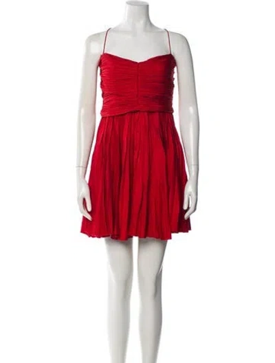Pre-owned Khaite Linen Mini Dress In Red