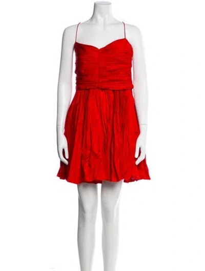 Pre-owned Khaite Linen Mini Dress W/ Tags In Red