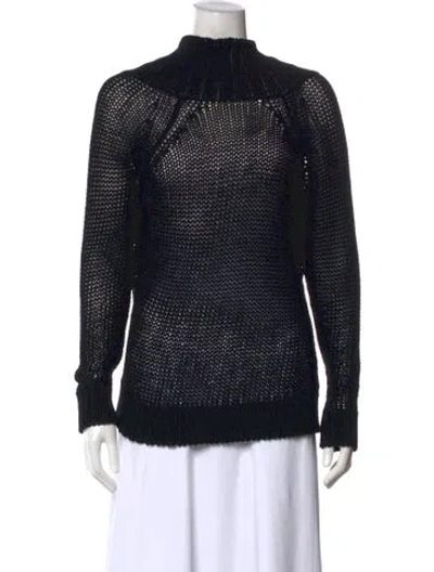 Pre-owned Khaite Linen Turtleneck Sweater In Black