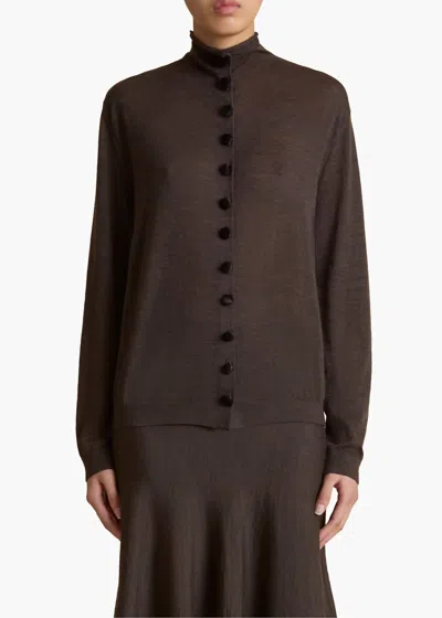 Khaite Linnea Cardigan In Grapseed