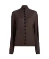 Khaite Linnea Wool Cardigan In Grape Seed