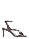 Khaite Liria Leather Crisscross Wrap Ankle-strap Sandals In Brown