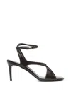 Khaite Liria Leather Crisscross Wrap Ankle-strap Sandals In Black