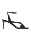 Khaite Liria Leather Crisscross Wrap Ankle-strap Sandals In Brown