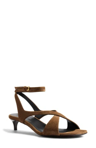 Khaite Liria Ankle Strap Sandal In Brown