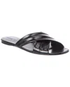 Khaite Liria Glossed-leather Sandals In Black
