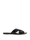 Khaite Liria Glossed-leather Sandals In Black