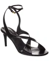 Khaite Liria Leather Crisscross Wrap Ankle-strap Sandals In Black