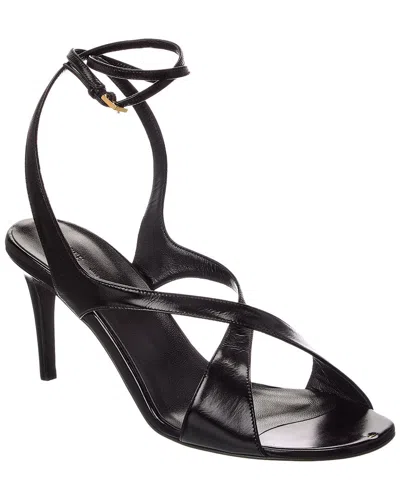 Khaite Liria Leather Sandal In Black