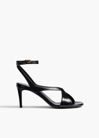 Khaite Liria Mini Ankle Strap Sandal 75 In Black