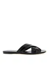 Khaite Liria Glossed-leather Sandals In Black