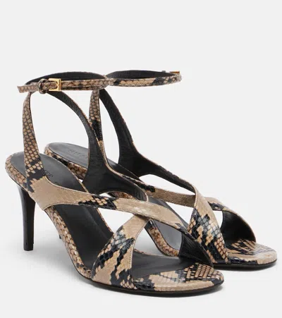 Khaite Liria Snake-effect Leather Sandals