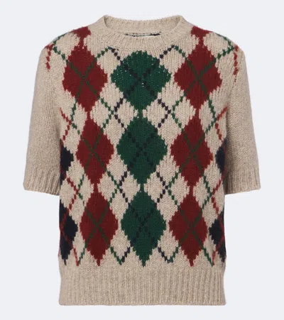 Khaite Lisa Argyle Cashmere And Mohair Sweater In Multi