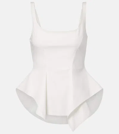 Khaite Loa Cotton Poplin Top In White