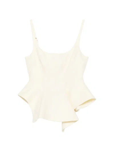 Khaite Loa Linen Top In Neutral