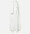 Khaite Loell Scarf-detail Asymmetric Midi Dress In White