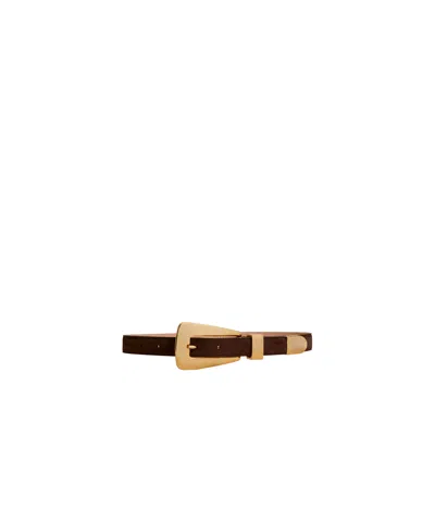 Khaite Logo Belt In Brown