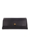 Khaite Audrey Leather Clutch In Black