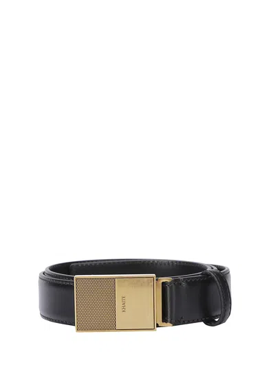 Khaite Logo-engraved Buckle Belt In 200 Black