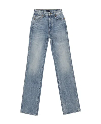 Khaite Logo Jeans In Gray