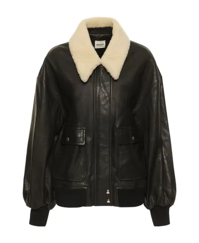 Khaite Shellar Black Lamb Leather Jacket