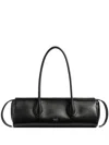 Khaite Donna Tubular Leather Shoulder Bag In Black