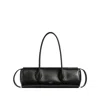 Khaite Donna Tubular Leather Shoulder Bag In Black