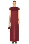 Khaite Lohan Silk Satin Long Dress In Oxblood
