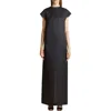 Khaite Lohan Silk Satin Dress In Slate