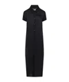 Khaite Effy Button-up Short-sleeve Dress In Black