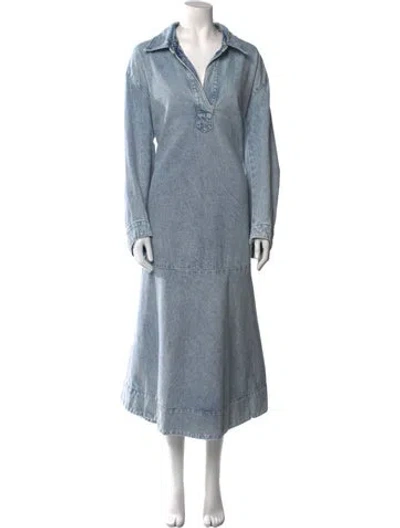 Pre-owned Khaite Long Dress In Blue