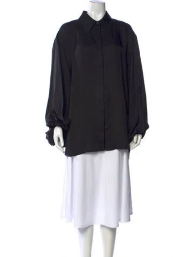 Pre-owned Khaite Long Sleeve Blouse In Black