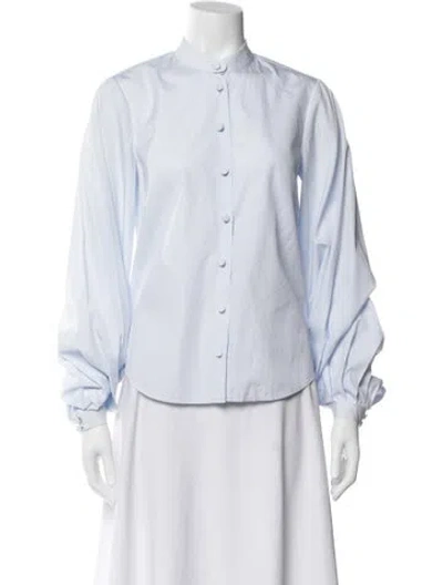 Pre-owned Khaite Long Sleeve Blouse In Blue