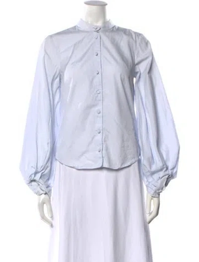 Pre-owned Khaite Long Sleeve Blouse In Blue