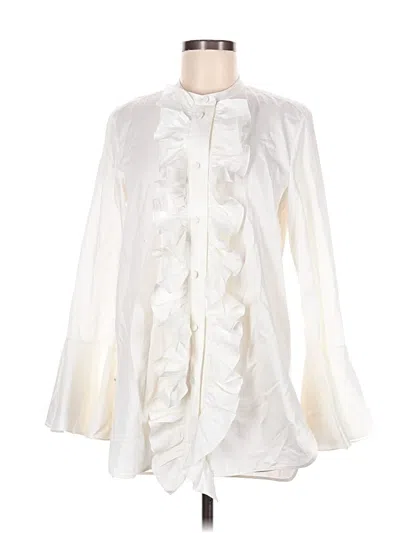 Pre-owned Khaite Long Sleeve Blouse In Ivory