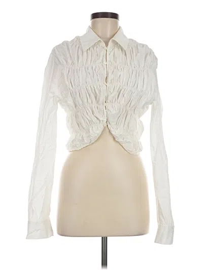 Pre-owned Khaite Long Sleeve Blouse In Ivory