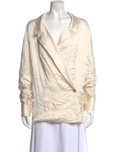 Pre-owned Khaite Long Sleeve Blouse In Neutral