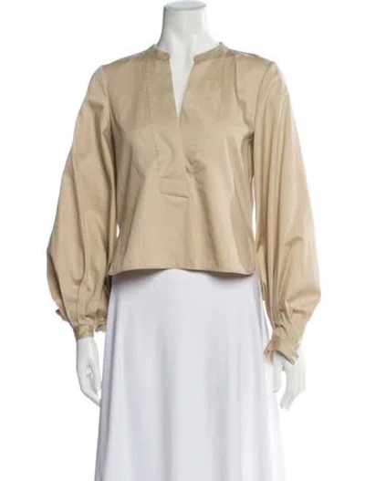 Pre-owned Khaite Long Sleeve Blouse In Neutral